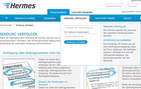 hermes sendenummer verfolgen